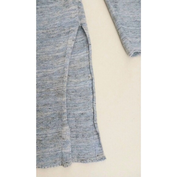 J Jill Pure Jill Long Knit Tunic Top Blue Cotton Linen Sz M - Picture 7 of 8